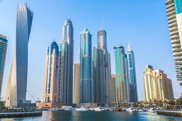 Wandcirkels aluminium Dubai Marina cityscape, UAE © Sergii Figurnyi