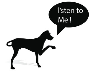 stock vector of dog silhouette on white background