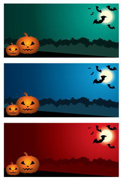 Three Halloween banners. vector, EPS10