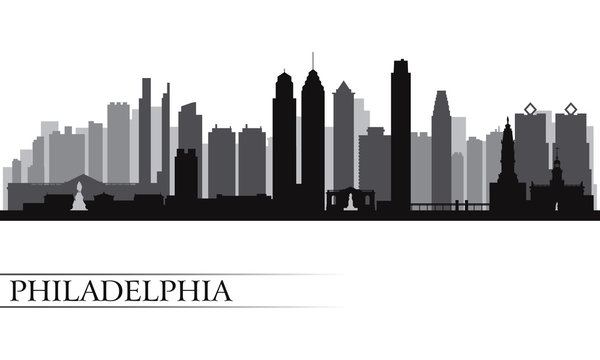 Philadelphia City Skyline Detailed Silhouette