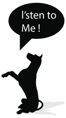 stock vector of dog silhouette on white background