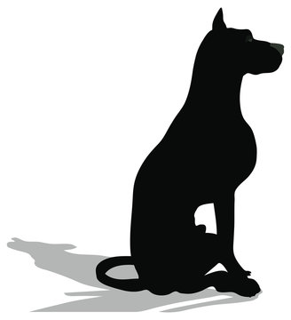 stock vector of dog silhouette on white background