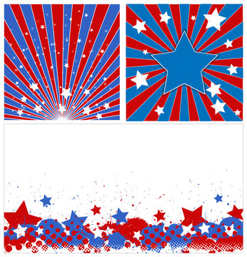 stars background set - Patriotic USA theme Vector