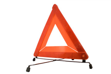Signalization triangle for automobiles isolated on white