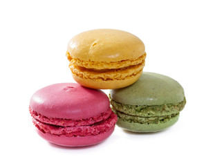 French macarons. Isolate on white background