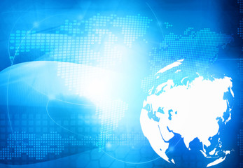 Asia map technology style