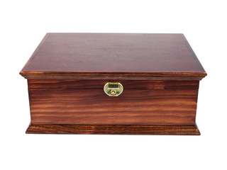 wooden box isolated on white background