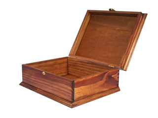 wooden box isolated on white background