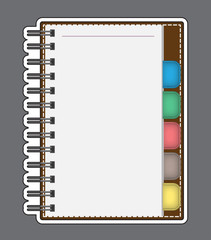 Blank Paper with Notebook Vector outline
