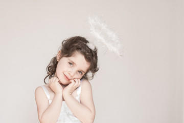 Little Girl Dressed As An Angel