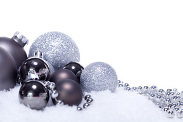 silberne festliche dekoration weihnachten advent isoliert