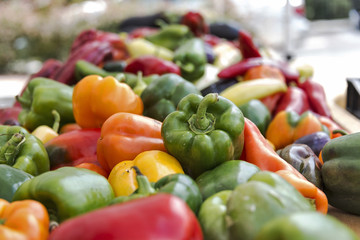 Fresh garden vegetables at a farmer's market