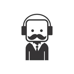 mustache bald guy headphone avatar