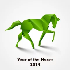Fototapete Geometrische Tiere Jahr des Pferdes Design