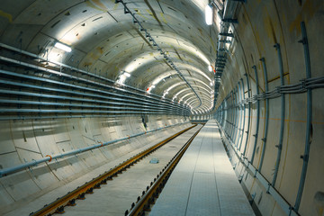 underground metro line on construction