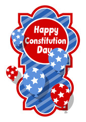 Sticker Badge - Constitution Day Vector Illustration