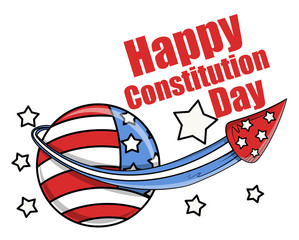 celebration with fireworks - Constitution Day Illustration