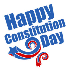 Retro Stars Constitution Day Vector Illustration
