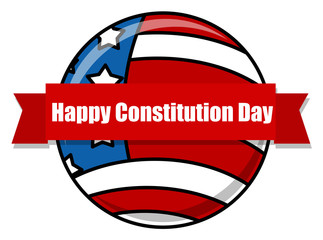 happy - Constitution Day globe Vector Illustration