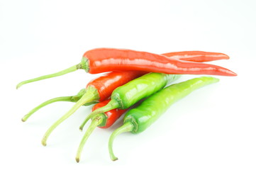 red hot chili on white background