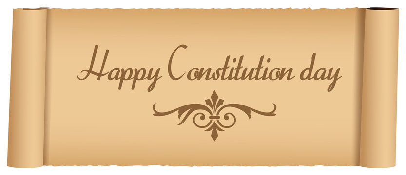 Old Message Constitution Day Vector Illustration