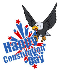Bald Eagle - USA - Constitution Day Vector Illustration