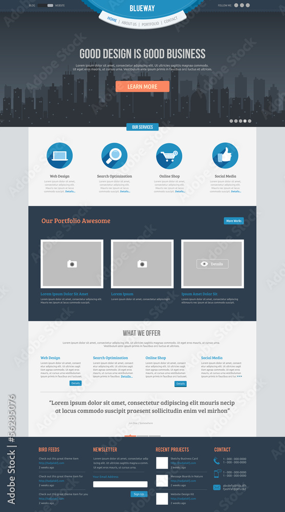Canvas Prints flat website template
