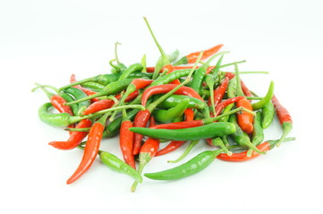 Many of red and green chili pepper
