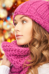 beautiful woman in winter hat