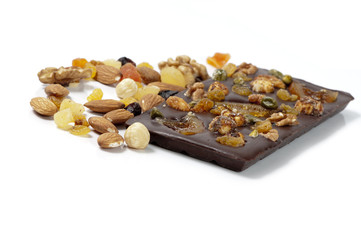 Chocolat  mendiant et fruits secs