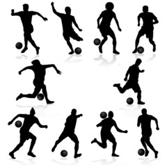 silhouettes of soccer players