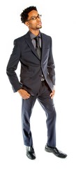 Attractive afro-american business man posing in studio