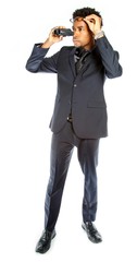 Attractive afro-american business man posing in studio