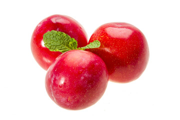 Bright ripe plum with mint