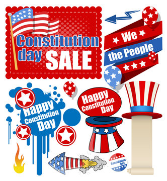 Constitution Day Celebration Design Vectors Set for USA