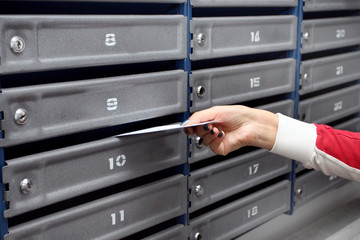 Set of the numbered mailboxes