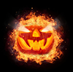 Burning pumpkin