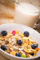 Muesli with blueberries