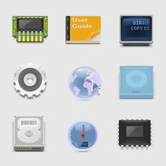 electronics and networking vector icon set