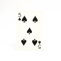 Spielkarte Pik 5
