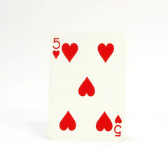 Spielkarte Herz 5