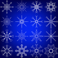 Fototapeta na wymiar Snowflake Vector Set