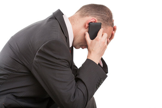 Man receiving bad news