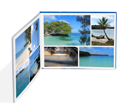 Photobook with Photos of Beach Scenes