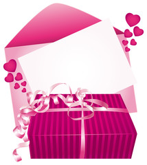 Pink gift with message card.