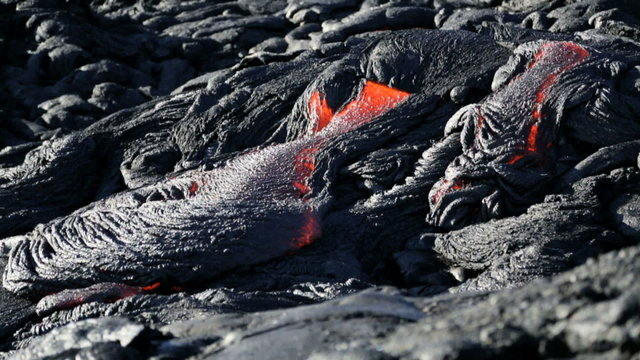 Slow Moving River Molten Lava Kilauea Hawaii 