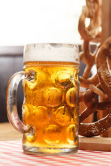 german pretzel bread with beer
