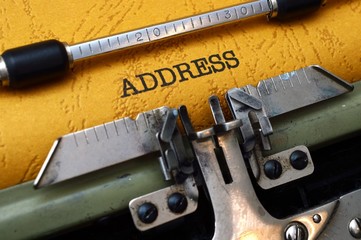 Address on typewriter