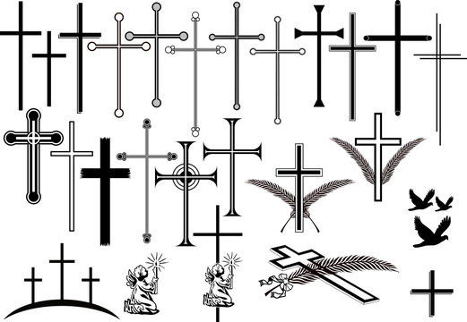 crosses and orbituary symbols