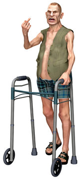 W&uuml;tender Senior / p&ouml;beln mit Gehhilfe